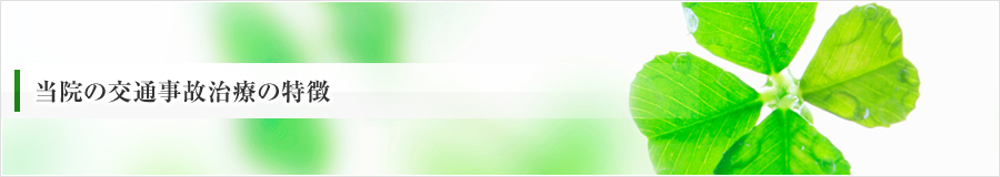 当院の交通事故治療の特徴